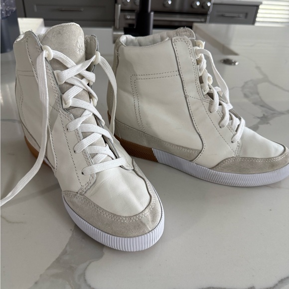 Sorel Shoes - Sorel White and Gray High-Top Sneakers